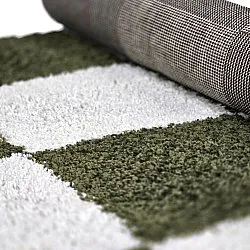 Tapis à poils longs - Gordes (vert/blanc)
