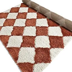 Tapis à poils longs - Albi (blanc/orange)