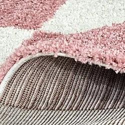 Tapis à poils longs - Gordes (rose/blanc)