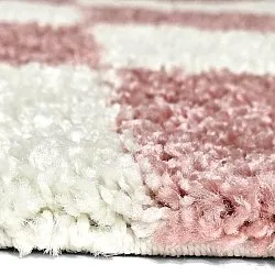 Tapis à poils longs - Gordes (rose/blanc)