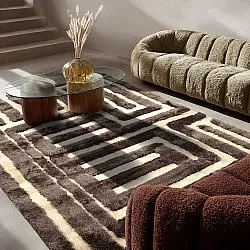 Tapis shaggy - Karbala (beige/marron)