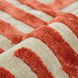 Tapis shaggy - Karbala (crème/rouge)