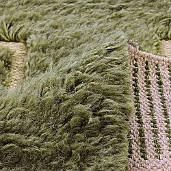 Tapis shaggy - Kiberg Hand Woven Wool Shaggy (vert)