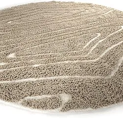 Tapis rond - Kindon Natural Cotton Shaggy (bež/bela)