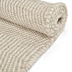 Tapis de laine - Larkana (beige/blanc)