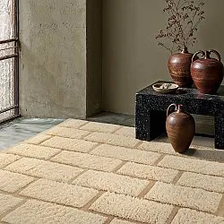 Tapis shaggy - Leknes Hand Woven Wool Shaggy (crème)