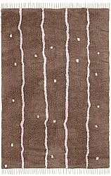 Tapis shaggy - Leora Natural Cotton Shaggy (marron/violet)