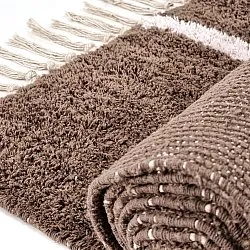 Tapis shaggy - Leora Natural Cotton Shaggy (marron/violet)