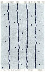 Tapis à poils longs - Leora Natural Cotton Shaggy (gris/bleu)