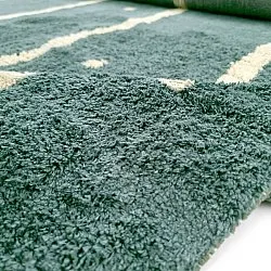 Tapis à poils longs - Leora Natural Cotton Shaggy (vert)