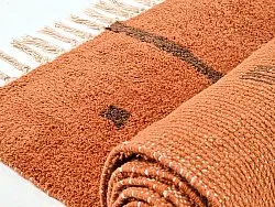 Tapis à poils longs - Leora Natural Cotton Shaggy (orange/marron)