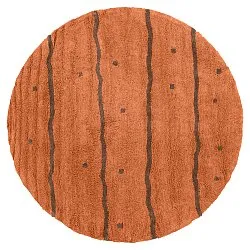 Tapis rond - Leora Natural Cotton Shaggy (orange/marron)