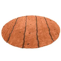 Tapis rond - Leora Natural Cotton Shaggy (orange/marron)
