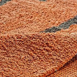 Tapis rond - Leora Natural Cotton Shaggy (orange/marron)