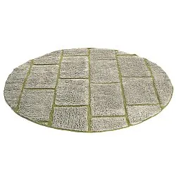 Tapis rond - Lindley Natural Cotton Shaggy (siva/zelena)