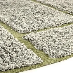 Tapis rond - Lindley Natural Cotton Shaggy (siva/zelena)