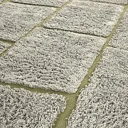 Tapis rond - Lindley Natural Cotton Shaggy (siva/zelena)