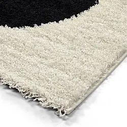 Tapis à poils longs - Maron (noir/blanc)