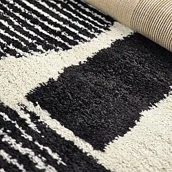 Tapis à poils longs - Maron (noir/blanc)