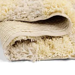Tapis shaggy - Methoni Check Cotton Shaggy (crème/jaune clair)