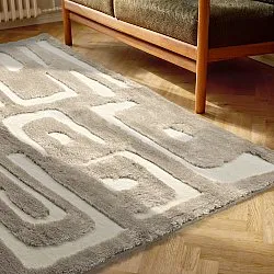 Tapis moelleux - Palmyra (beige/blanc)