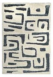 Tapis moelleux - Palmyra (blanc/bleu marine)