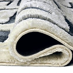 Tapis shaggy - Palmyra (blanc/bleu marine)