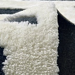 Tapis shaggy - Palmyra (blanc/bleu marine)