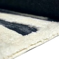 Tapis moelleux - Palmyra (blanc/bleu marine)