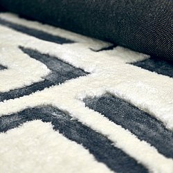 Tapis shaggy - Palmyra (blanc/bleu marine)