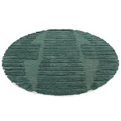 Tapis rond - Rani Natural Cotton Shaggy (vert)