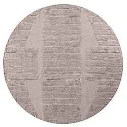 Tapis rond - Rani Natural Cotton Shaggy (taupe)