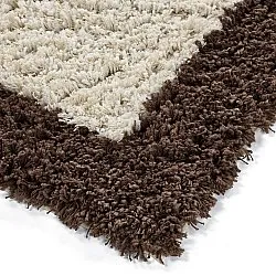 Tapis shaggy - Sagres Natural Cotton Shaggy (blanc cassé/marron)