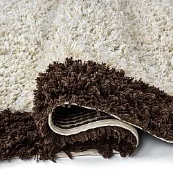 Tapis shaggy - Sagres Natural Cotton Shaggy (blanc cassé/marron)