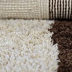 Tapis shaggy - Sagres Natural Cotton Shaggy (blanc cassé/marron)