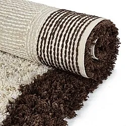 Tapis shaggy - Sagres Natural Cotton Shaggy (blanc cassé/marron)