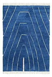 Tapis à poils longs - Sivia Natural Cotton Shaggy (bleu)