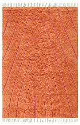 Tapis à poils longs - Sivia Natural Cotton Shaggy (rouge/orange)