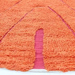 Tapis rond - Sivia Natural Cotton Shaggy (rouge/orange)