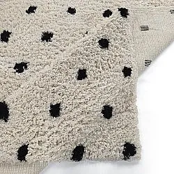 Tapis shaggy - Soria Natural Cotton Shaggy (blanc cassé/noir)
