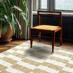 Tapis à poils longs - Tamri (beige/blanc)
