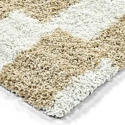 Tapis à poils longs - Tamri (beige/blanc)