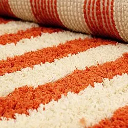 Tapis shaggy - Thira Stripe Cotton Shaggy (jaune clair/orange clair)
