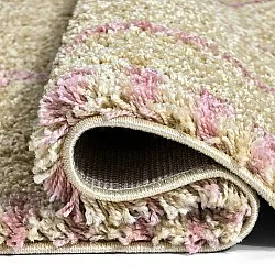 Tapis à poils longs - Tiznit (beige/rose)