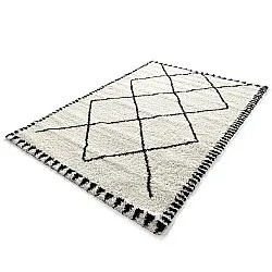 Tapis à poils longs - Tiznit (blanc/noir)
