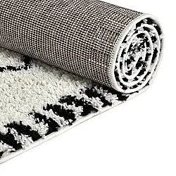 Tapis à poils longs - Tiznit (blanc/noir)