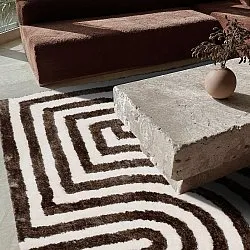 Tapis shaggy - Volos (crème/marron)