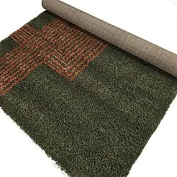 Tapis à poils longs - Zagora (vert/orange)