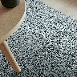 Tapis shaggy - Combarro Solid Cotton Shaggy (bleu clair)