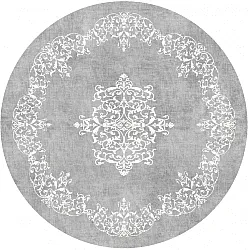Tapis rond - Santi (gris/blanc)